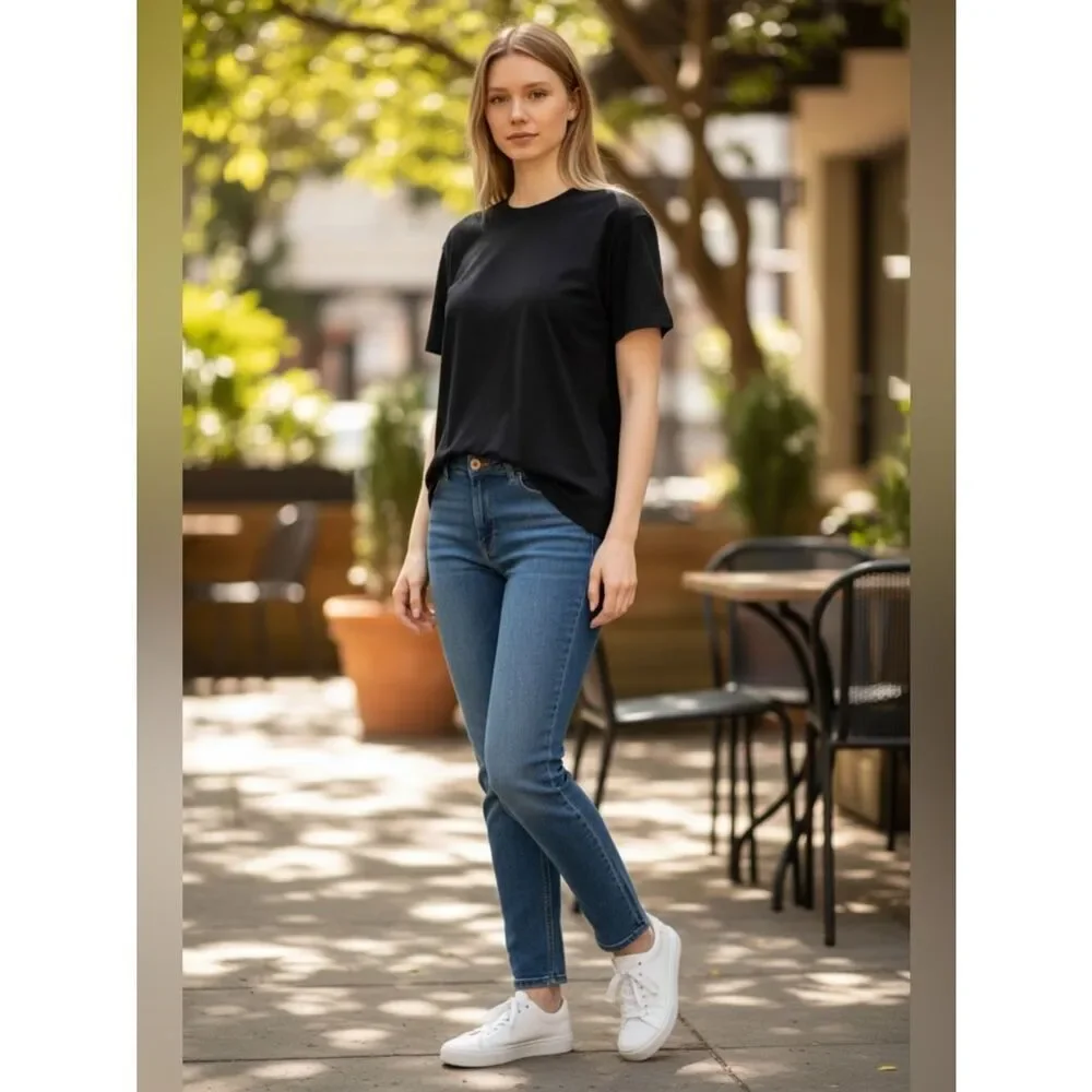 CRZ YOGA Black Relaxed Fit Athletic Tee XL Short Sleeve Workout Top